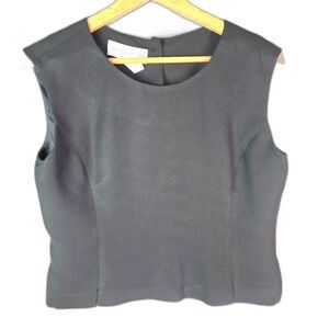 Jones Wear Shell Top Black 10 Back Button Minimalist Workwear Lined